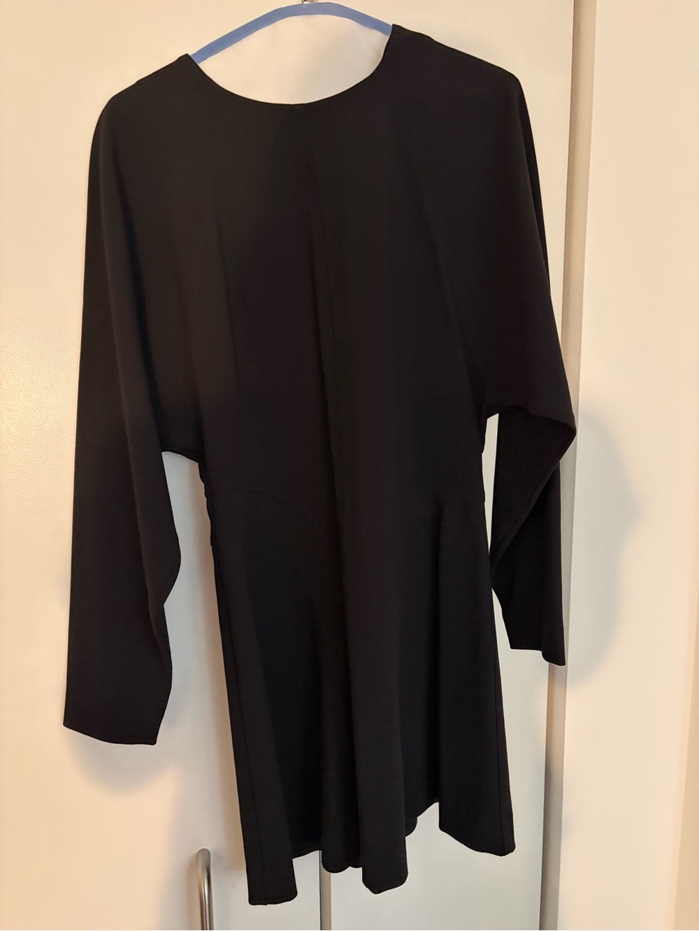 & Other Stories Black Long-Sleeve Flared Mini Dress
